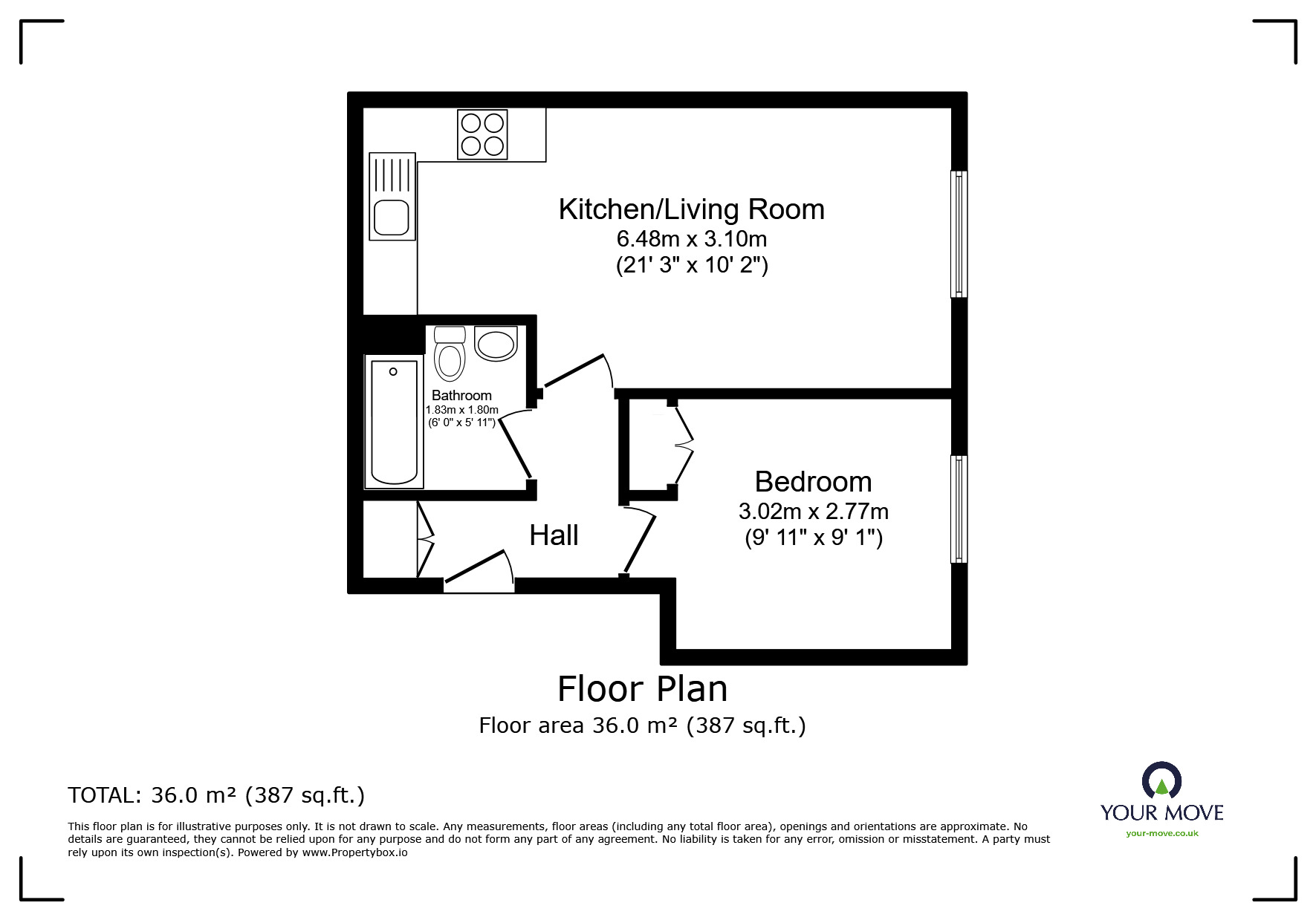 Floorplan of 1 bedroom  Flat for sale, Staines Road, Hounslow, TW3