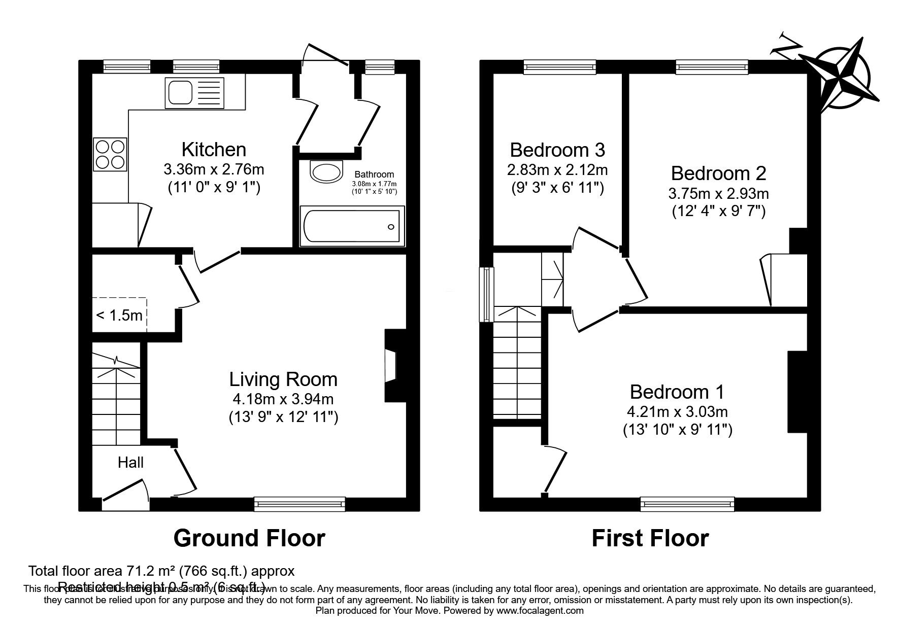 Floorplan of 3 bedroom End Terrace House for sale, Hospital Bridge Road, Whitton, Twickenham, TW2