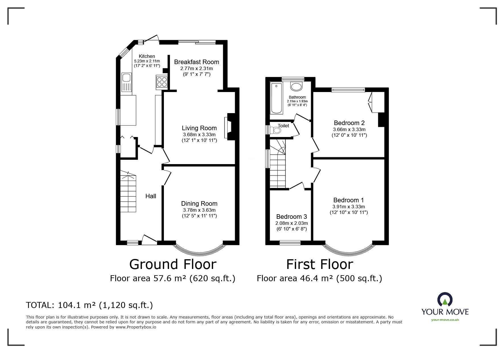 Floorplan of 3 bedroom End Terrace House for sale, Rosebery Road, Hounslow, TW3