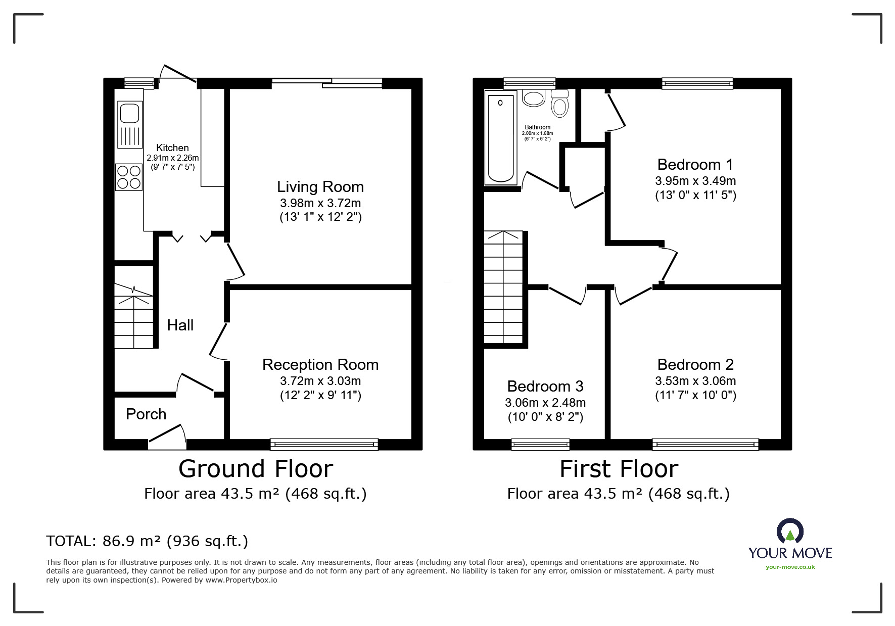 Floorplan of 3 bedroom End Terrace House to rent, Wigley Road, Feltham, TW13