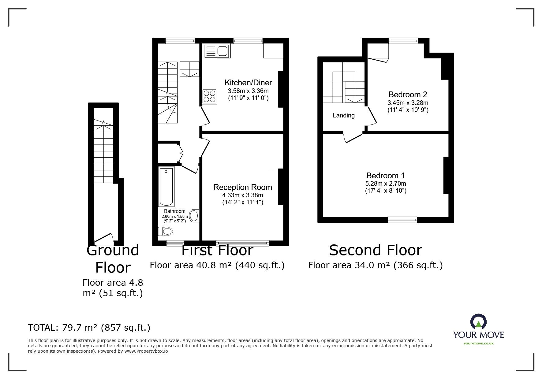 Floorplan of 2 bedroom  Flat for sale, Whitton Road, Hounslow, TW3