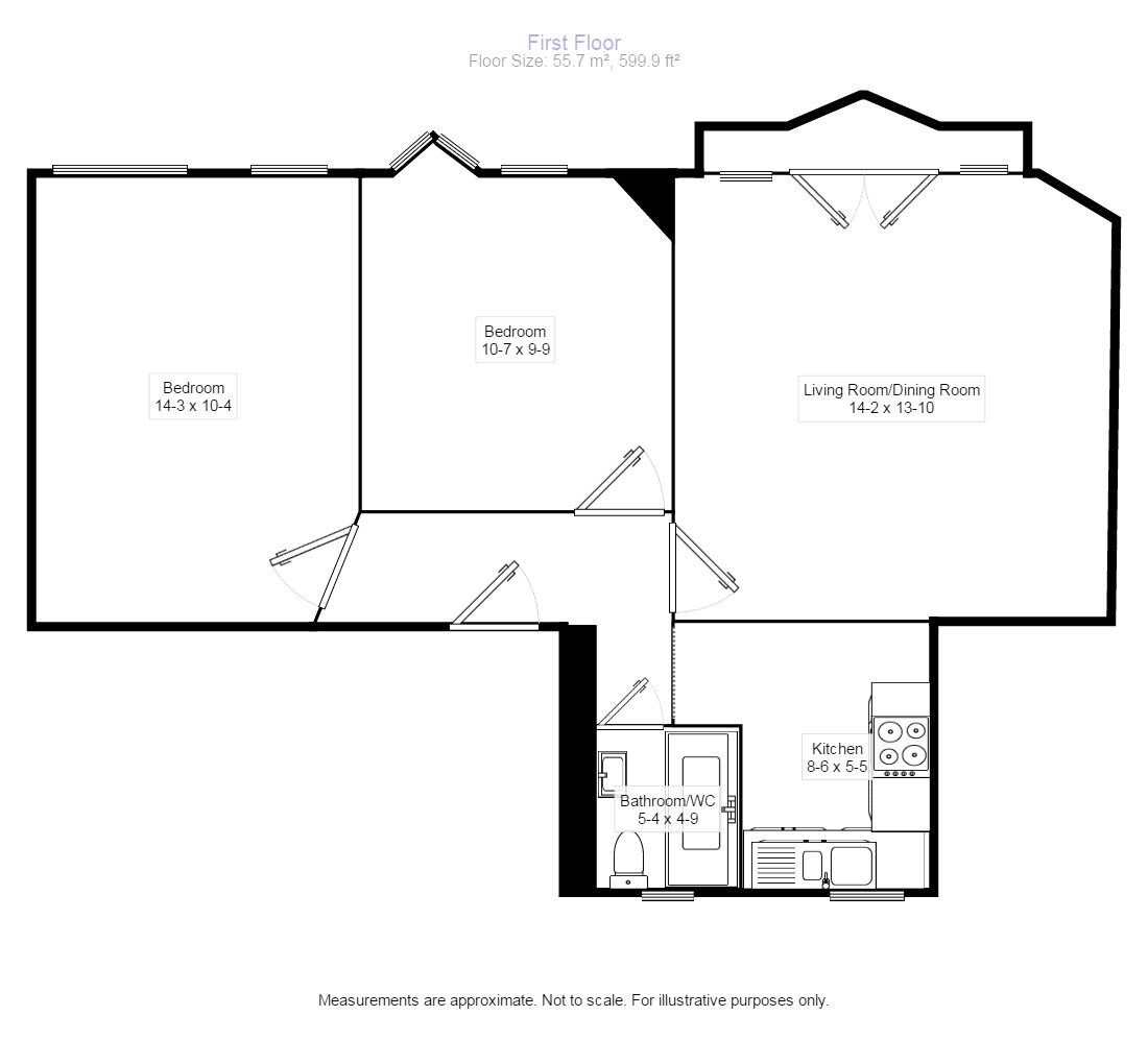 Floorplan of 2 bedroom  Flat for sale, High Street, Whitton, Twickenham, TW2