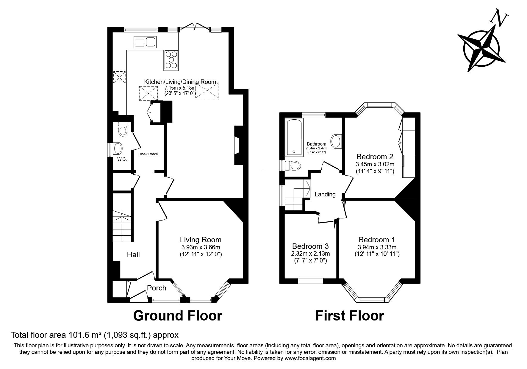 Floorplan of 3 bedroom Semi Detached House for sale, Crane Way, Whitton, Twickenham, TW2