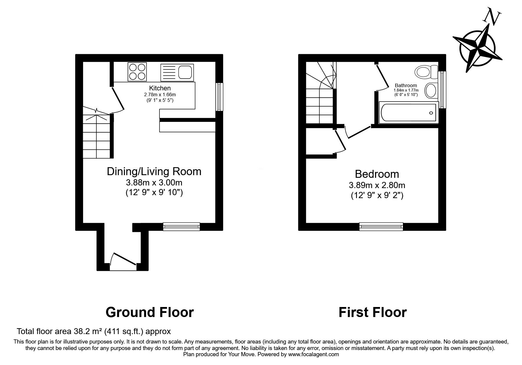 Floorplan of 1 bedroom End Terrace House for sale, Harvesters Close, Isleworth, TW7