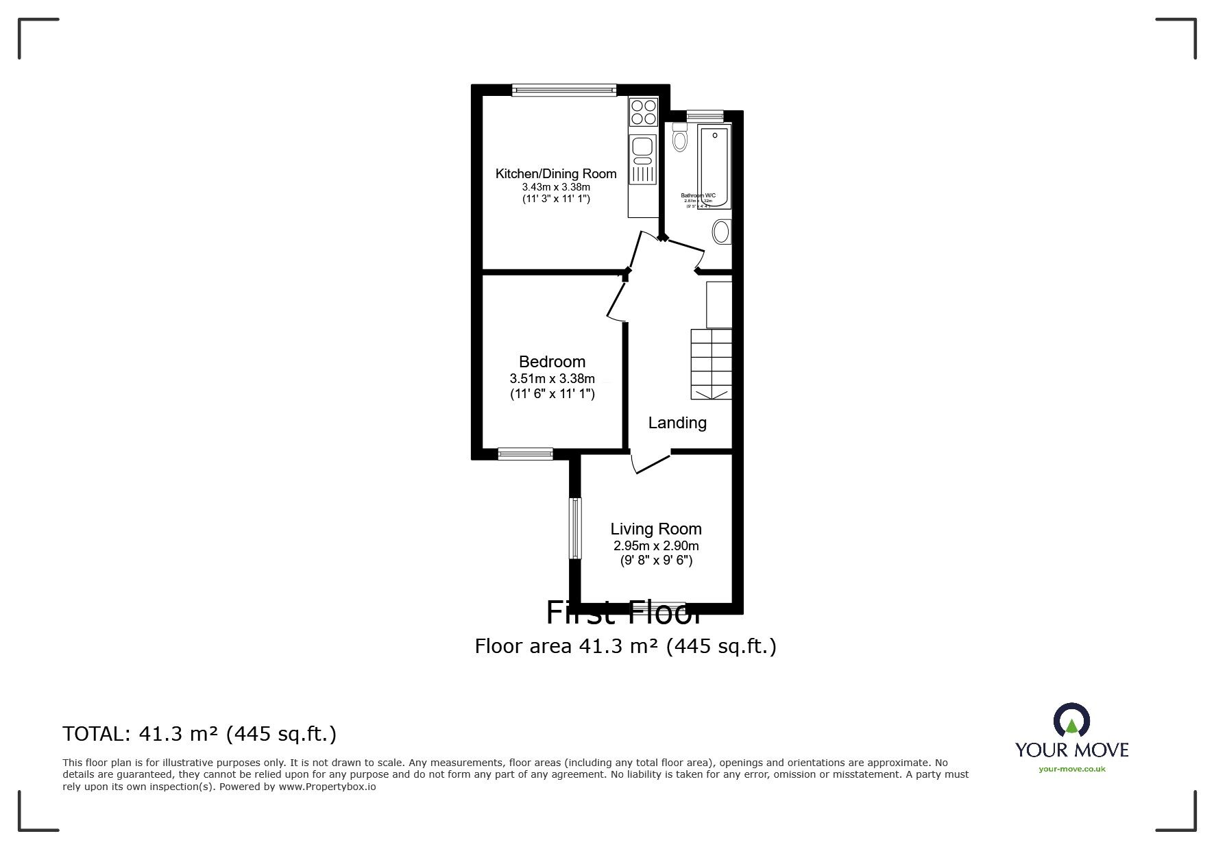 Floorplan of 1 bedroom  Flat for sale, Maswell Park Crescent, Hounslow, TW3